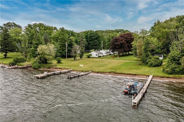 875 Hillside Rd, Jamestown Cra, PA 16134 - view of dock with a yard and a water view