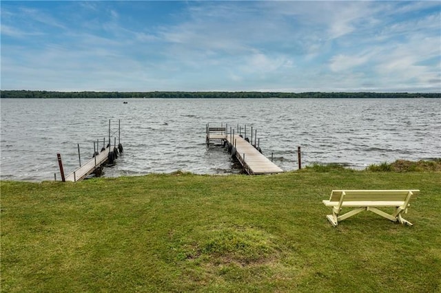 875 Hillside Rd, Jamestown Cra, PA 16134 - dock area with a yard and a water view