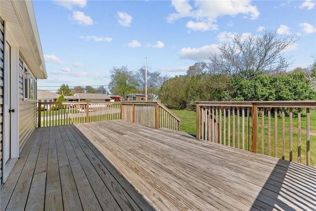 deck with a yard