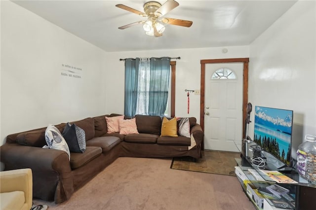 715-717 Hiland Ave, Coraopolis, PA 15108 - living room with carpet floors and a ceiling fan