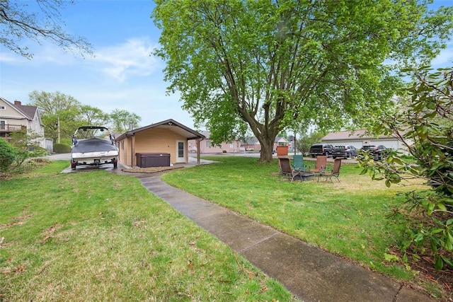 view of yard with a carport