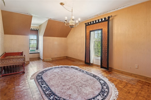 107 Treetop Ln, Peters Twp, PA 15317 - interior space with a healthy amount of sunlight, baseboards, an inviting chandelier, and visible vents