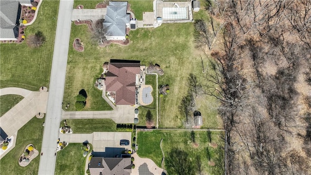drone / aerial view with a residential view