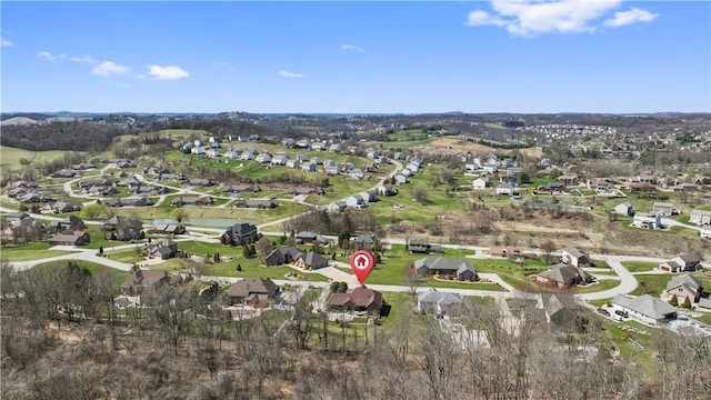 bird's eye view with a residential view