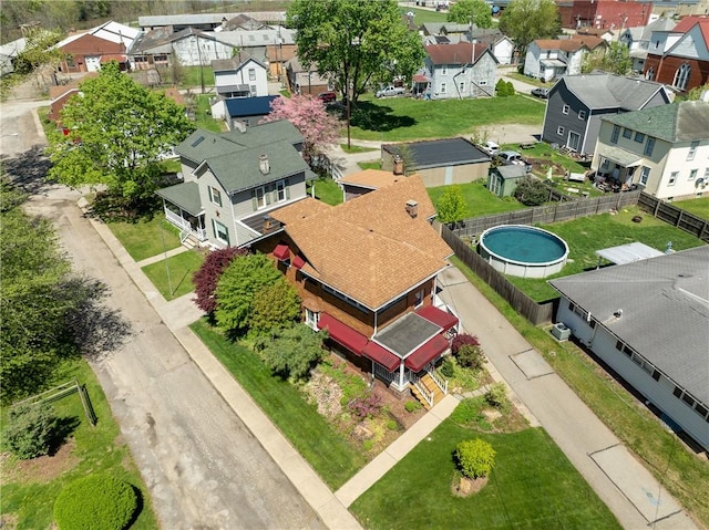 drone / aerial view with a residential view