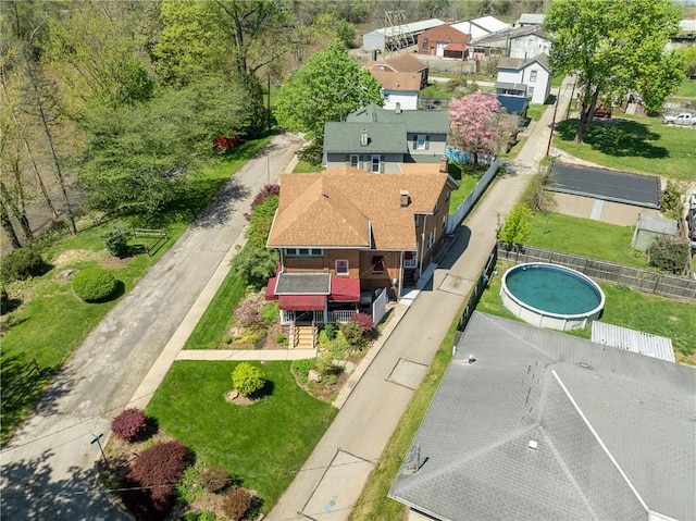 aerial view with a residential view
