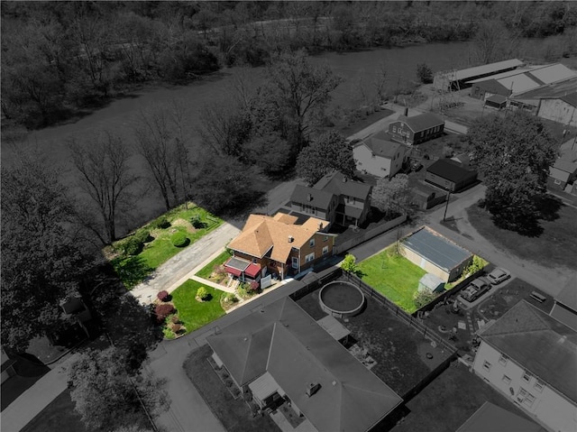 aerial view with a residential view