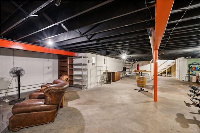 144 Harmony St, Connoquenessing Boro, PA 16027 - unfinished below grade area featuring stairs