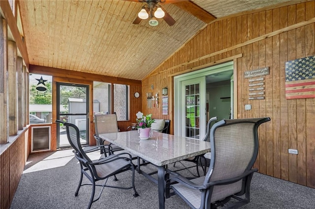 116 Thornberry Dr, Churchill Boro, PA 15235 - sunroom / solarium with vaulted ceiling, outdoor dining space, and ceiling fan