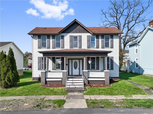117 Vine St, Belle Vernon Wml, PA 15012 - view of front of property featuring roof with shingles, a porch, and a front lawn