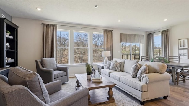 410 Barons Ct, Peters Twp, PA 15367 - living room with wood finished floors and recessed lighting