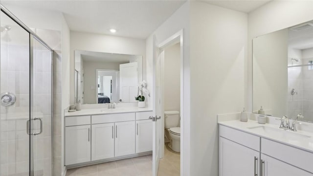 410 Barons Ct, Peters Twp, PA 15367 - ensuite bathroom featuring a shower stall, vanity, and toilet