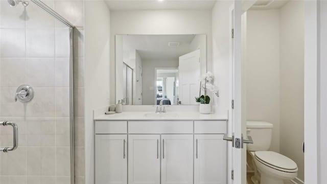 410 Barons Ct, Peters Twp, PA 15367 - full bathroom featuring a stall shower, vanity, and toilet
