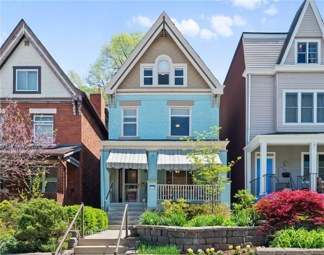 617 Kirtland St, Point Breeze, PA 15208 - view of front of home with covered porch and brick siding
