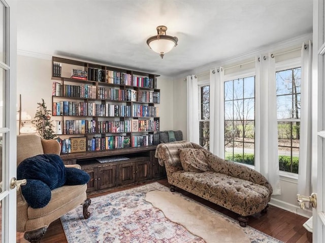 1312 Red Cut Lodge Rd, Derry Twp, PA 15650 - sitting room featuring ornamental molding, wood finished floors, and a wealth of natural light