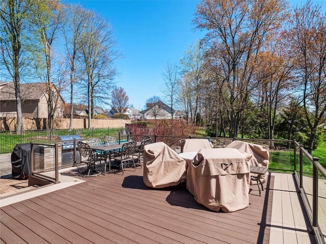 1312 Red Cut Lodge Rd, Derry Twp, PA 15650 - wooden terrace featuring fence and outdoor dining space