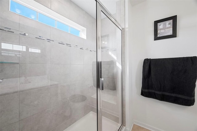 106 Sweetwater Dr, Moon/Crescent Twp, PA 15108 - full bath with baseboards and a stall shower