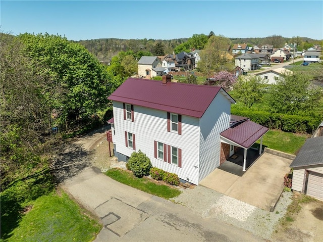 bird's eye view with a residential view