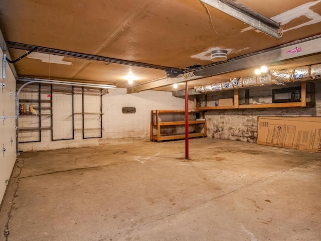 below grade area with a garage
