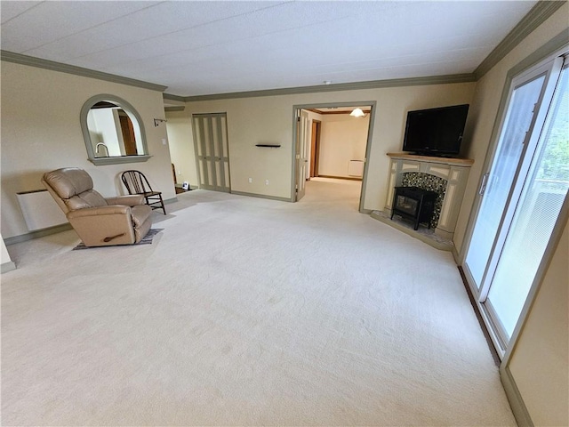 820 E Beau St Unit 2J, South Strabane, PA 15301 - unfurnished room with crown molding, plenty of natural light, and a premium fireplace