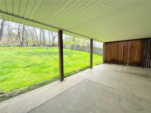 view of patio / terrace featuring fence