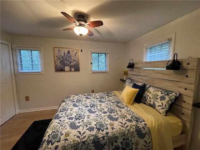 171 Mohawk Trl, Slippery Rock Twp But, PA 16057 - bedroom with baseboards, a ceiling fan, and wood finished floors