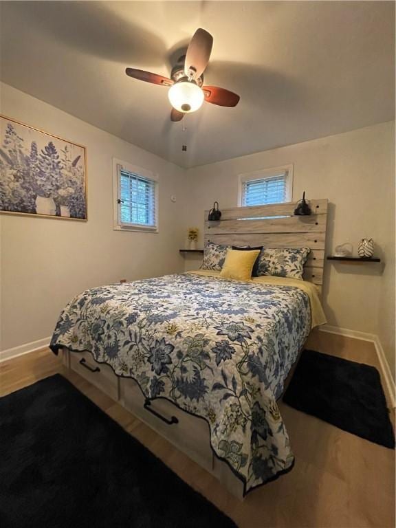 171 Mohawk Trl, Slippery Rock Twp But, PA 16057 - bedroom featuring baseboards, a ceiling fan, and wood finished floors
