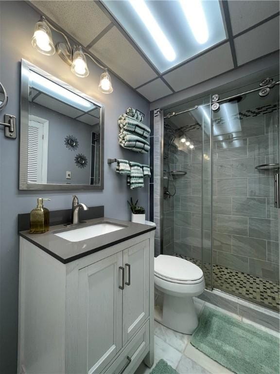 171 Mohawk Trl, Slippery Rock Twp But, PA 16057 - full bathroom with vanity, toilet, and a stall shower
