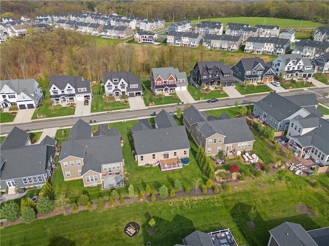 bird's eye view with a residential view