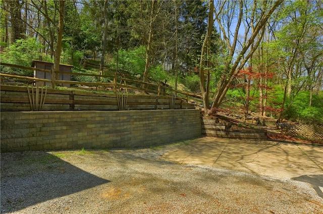 view of yard with fence and a patio area
