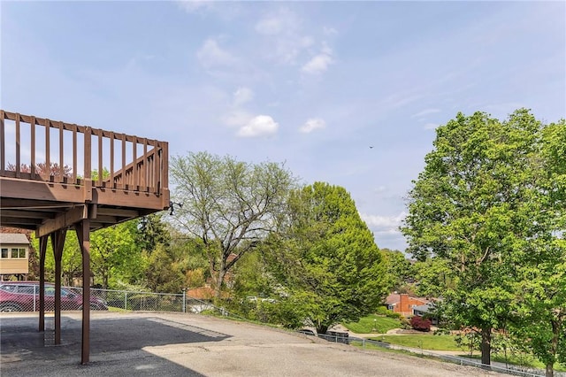 view of yard with a deck