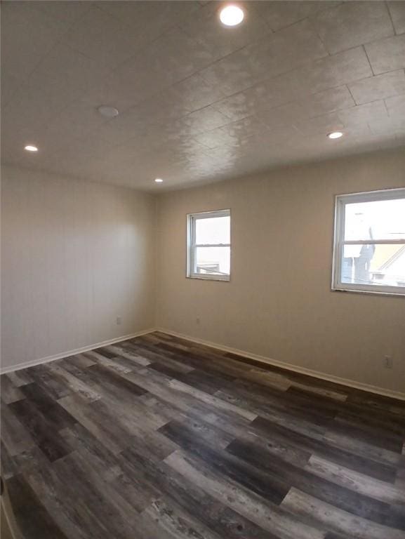 2318 Salisbury St, South Side, PA 15210 - unfurnished room with recessed lighting, baseboards, and dark wood-style floors