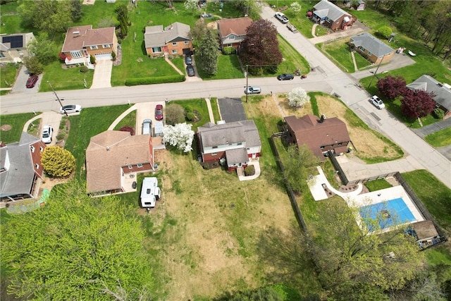 aerial view with a residential view