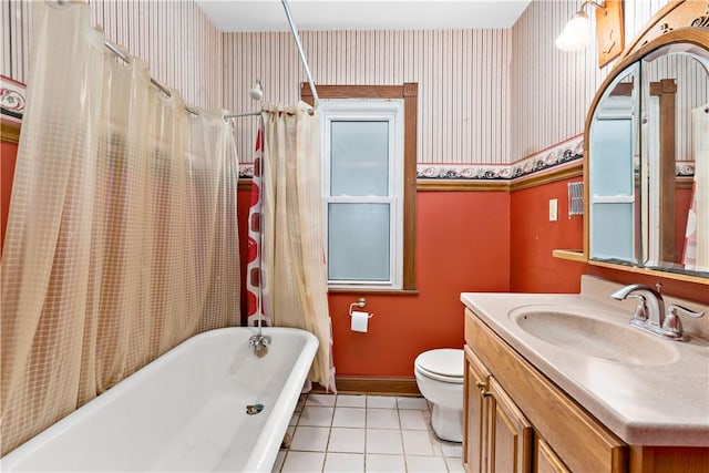 503 Beechwood Ave, Carnegie, PA 15106 - full bath with baseboards, tile patterned floors, and wallpapered walls