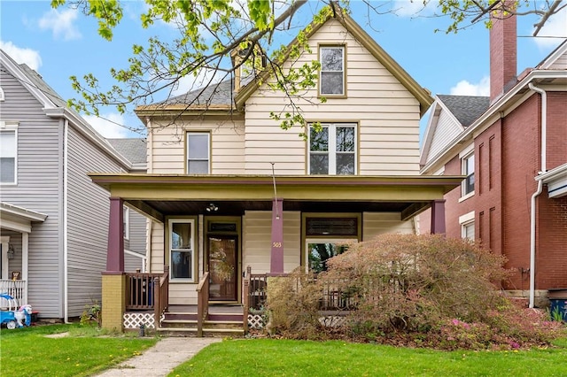 503 Beechwood Ave, Carnegie, PA 15106 - traditional style home featuring a porch and a front lawn