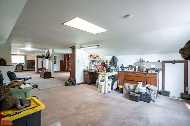 357 Pohls Rd, Raccoon Twp, PA 15001 - interior space featuring a workshop area and carpet flooring