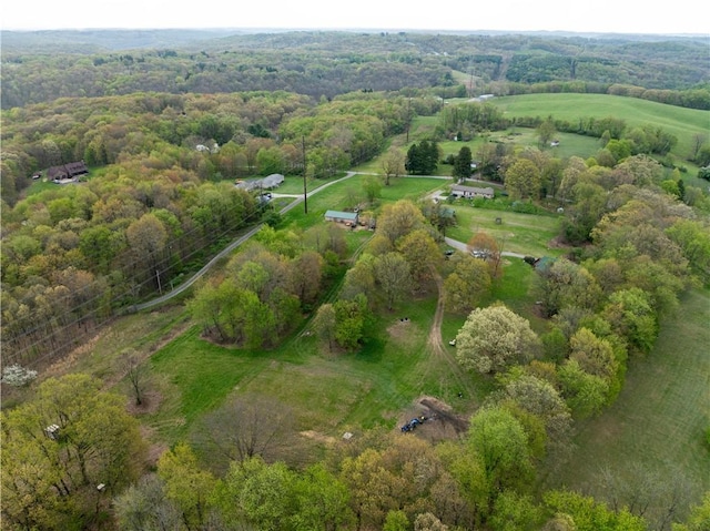 357 Pohls Rd, Raccoon Twp, PA 15001 - drone / aerial view featuring a rural view and a forest view
