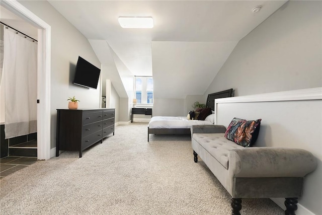 308 Jacksonia St, Central North Side, PA 15212 - bedroom featuring light colored carpet, baseboards, and lofted ceiling