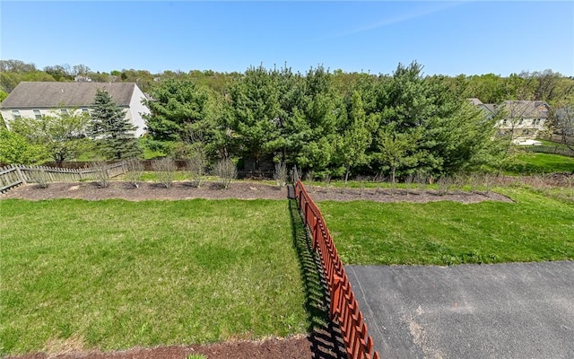 view of yard with fence