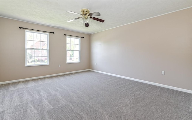 4929 Apple Ridge Dr, Hampton, PA 15101 - carpeted empty room with ceiling fan, baseboards, and a textured ceiling