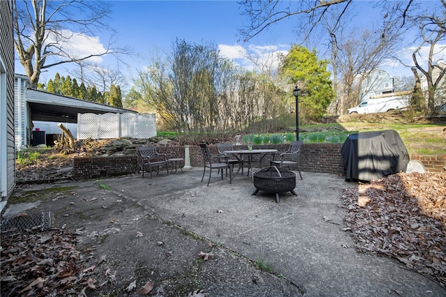 206 7th St, Oakmont, PA 15139 - view of patio / terrace featuring an outdoor fire pit