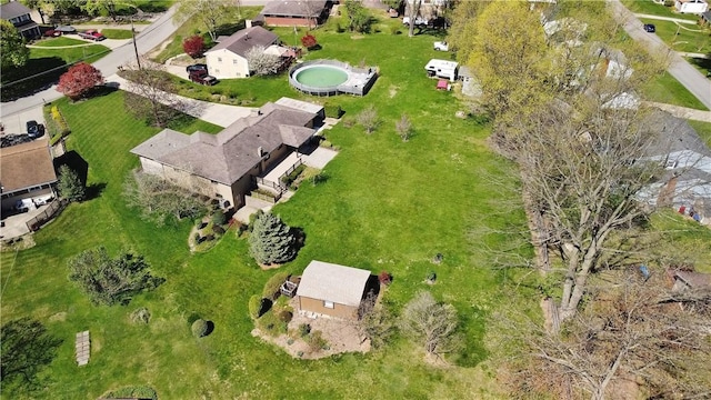aerial view with a residential view
