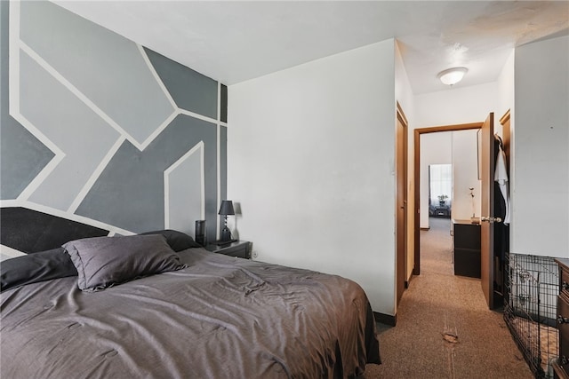 bedroom with carpet