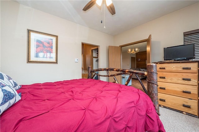 2805 Swiss Mountain Dr, Seven Springs Resort, PA 15622 - bedroom featuring carpet and ceiling fan with notable chandelier