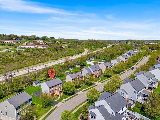 birds eye view of property featuring a residential view