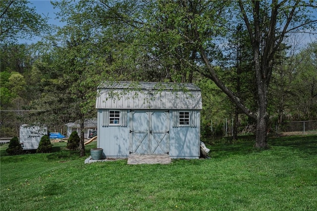 view of shed