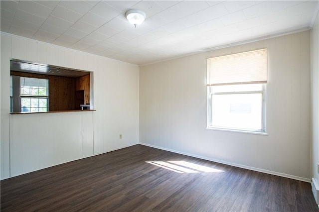 1211 Main St, Aliquippa, PA 15001 - unfurnished room with baseboards, ornamental molding, and dark wood finished floors