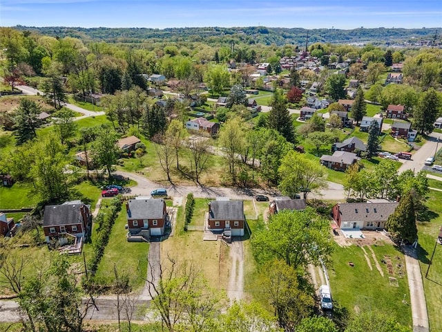 birds eye view of property with a residential view