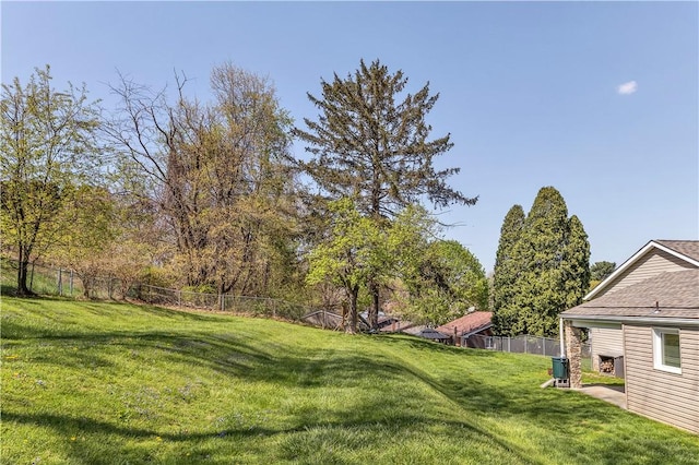 view of yard with fence