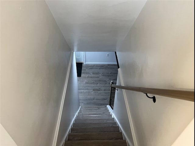 4402 Gateway Dr, Monroeville, PA 15146 - stairway featuring baseboards and wood finished floors